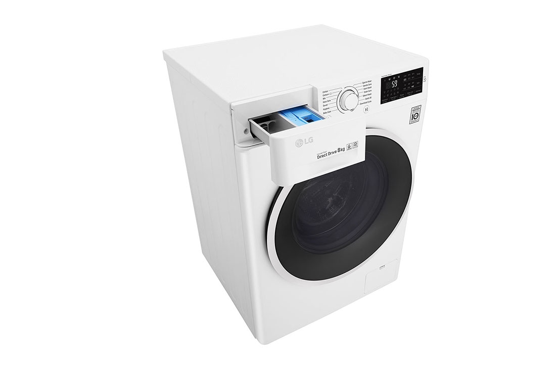 LG غسالة تحميل أمامي 8 كجم، محرك الدفع المباشر 6 حركات، إمكانية إضافة قطع الغسيل، ™Smart Diagnosis, F4J6TNP0W, thumbnail 10