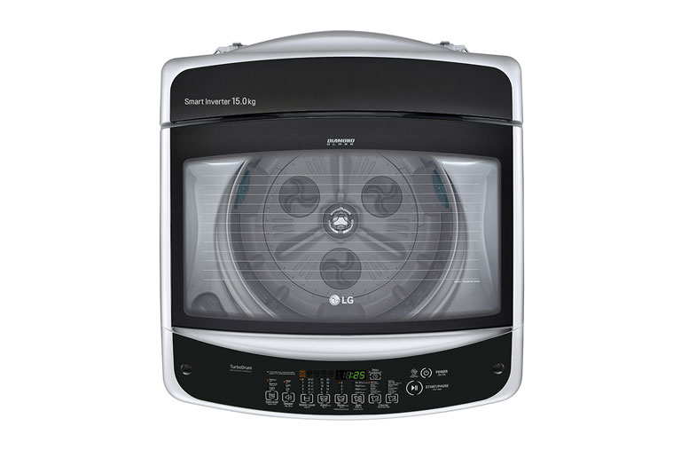 LG غسالة تحميل علوية، 12 كجم، تحكم ذكي في العاكس، حركة ذكية، تقنية ™TurboDrum™، Smart Diagnosis, T1266NEFTF, thumbnail 3