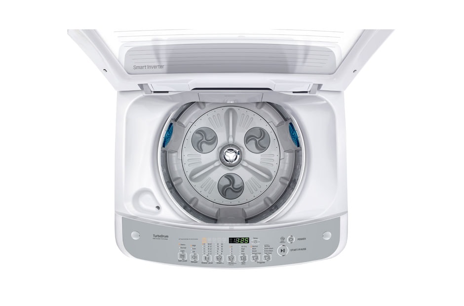 LG غسالة تحميل علوية، 12 كجم، تحكم ذكي في العاكس، حركة ذكية، تقنية ™TurboDrum™، Smart Diagnosis, T1266NEFT, thumbnail 4