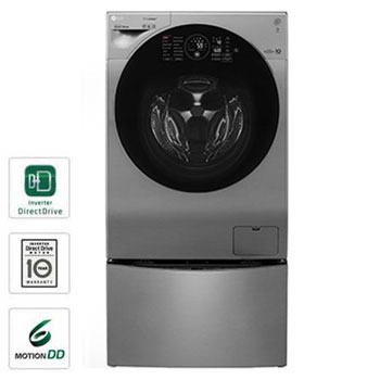 إل جي ™TWINWash ، غسالة ومجففة، 12/7 كجم، محرك الدفع المباشر 6 حركات، تقنية ™TrueSteam، تقنية ThinQ1