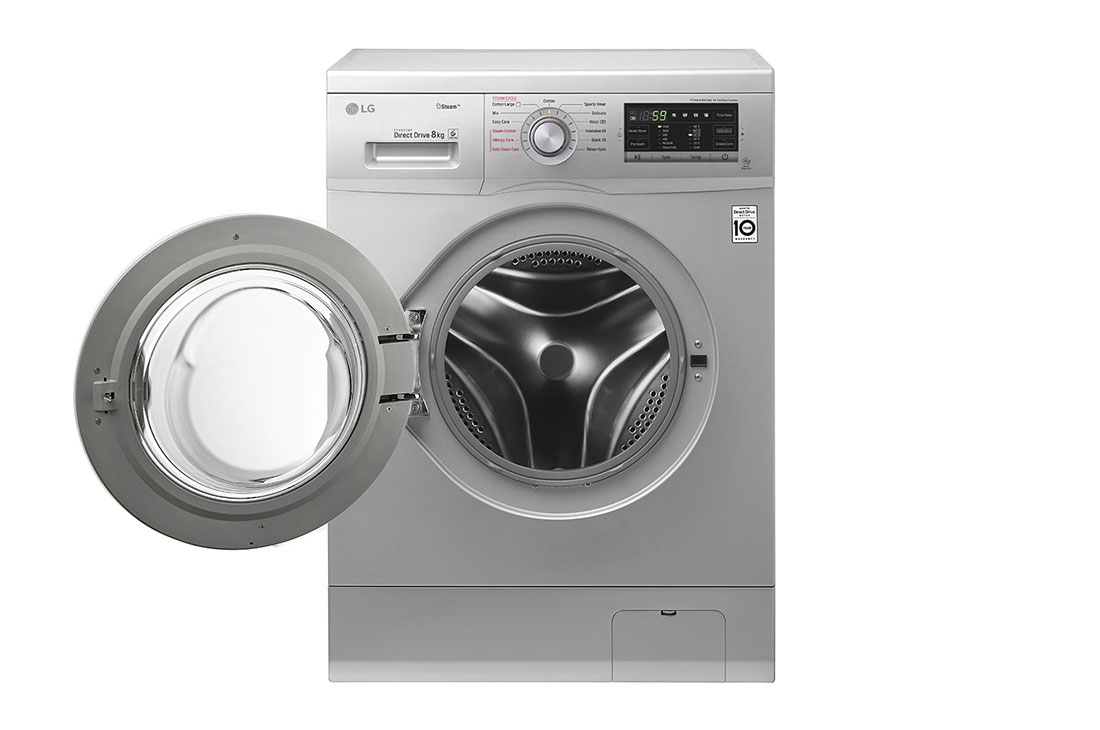 LG غسالة تحميل أمامي 8كجم، محرك الدفع المباشر 6 حركات، تقنية العمل بالبخار, FH4G7TDY5, thumbnail 2