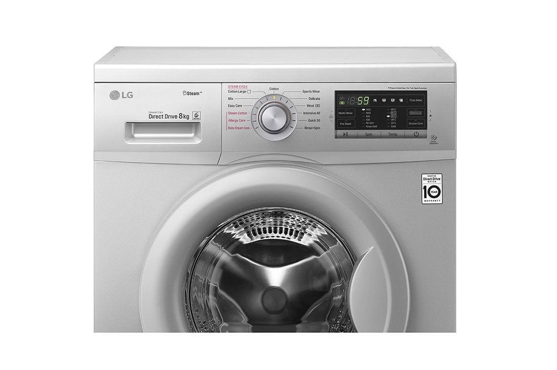 LG غسالة تحميل أمامي 8كجم، محرك الدفع المباشر 6 حركات، تقنية العمل بالبخار, FH4G7TDY5, thumbnail 6
