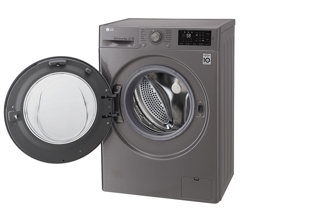 LG غسالة تحميل أمامي 6 كجم، محرك الدفع المباشر 6 حركات، إمكانية إضافة قطع الغسيل، تقنية، ThinQ, F2J5NNP7S, F2J5NNP7S, thumbnail 10