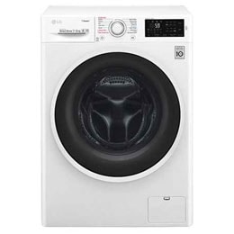 غسالة ومجففة، 4/7 كجم، محرك الدفع المباشر 6 حركات، تقنية العمل بالبخار، إمكانية إضافة قطع الغسيل، تقنية ThinQ2