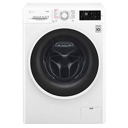 غسالة ومجففة، 5/8 كجم، محرك الدفع المباشر 6 حركات، تقنية البخار، إمكانية إضافة قطع الغسيل، تقنية ThinQ2