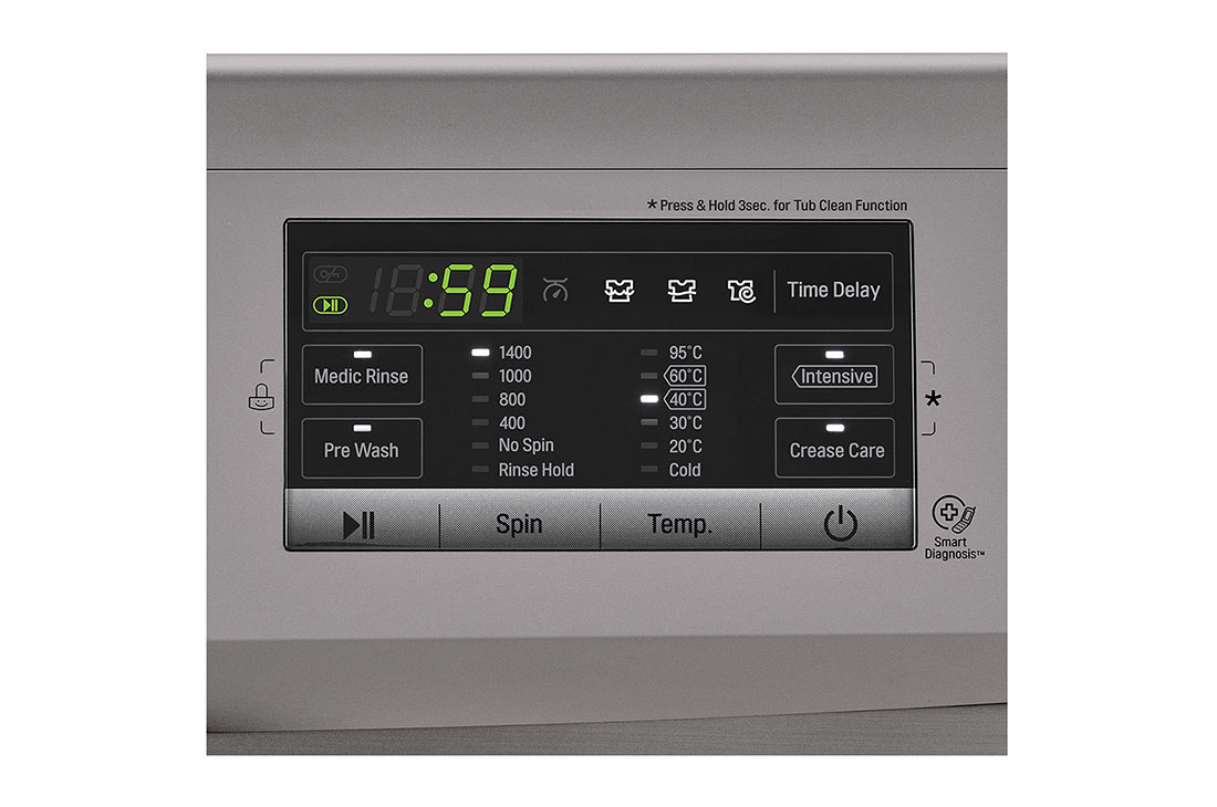 LG  غسالة تحميل أمامي 8كجم، محرك الدفع المباشر 6 حركات, تقنية العمل بالبخار, FH4G6TDY6, thumbnail 8