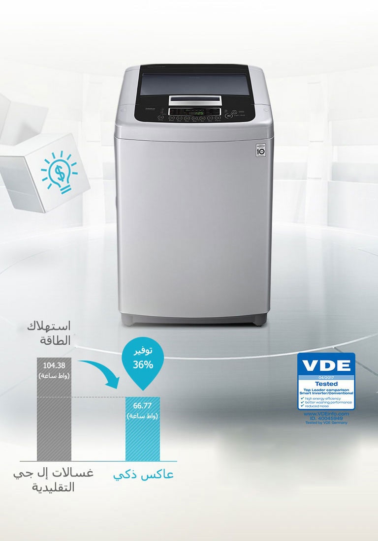 Lg غسالة تحميل علوية 13 كجم Br لون سلفر العاكس الذكي Br Smart Diagnosis Turbodrum Lg الإمارات