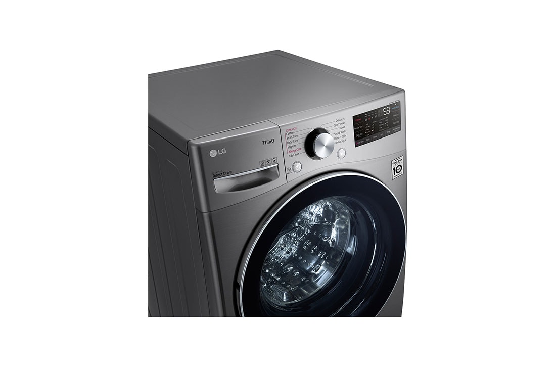 LG غسالة ومجففة 13/8 كجم، الذكاء الاصطناعي، تيربو ووش, صورة تفصيلية للزجاج المقوى, F15L9DGD, thumbnail 6