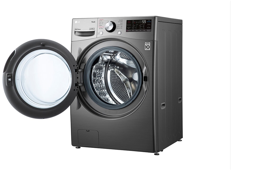 LG غسالة ومجففة 13/8 كجم، الذكاء الاصطناعي، تيربو ووش, صورة توضح المنظور الأيمن السفلي, F15L9DGD, thumbnail 13