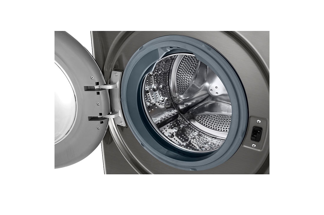 LG غسالة فيفاتشي من إل جي حجم 9 كيلو لون بلاتنيم, Drum View, F4R3VYG6P, thumbnail 4