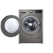 LG غسالة فيفاتشي من إل جي حجم 9 كيلو لون بلاتنيم, Front view with open , F4R3VYG6P, thumbnail 2