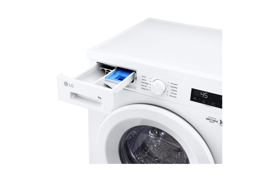 LG غسالة أمامية التعبئة سعة 8 كجم مع محرك Inverter Direct Drive بـ 6 حركات, detergent tray view, F2Y1TYP3W, thumbnail 3