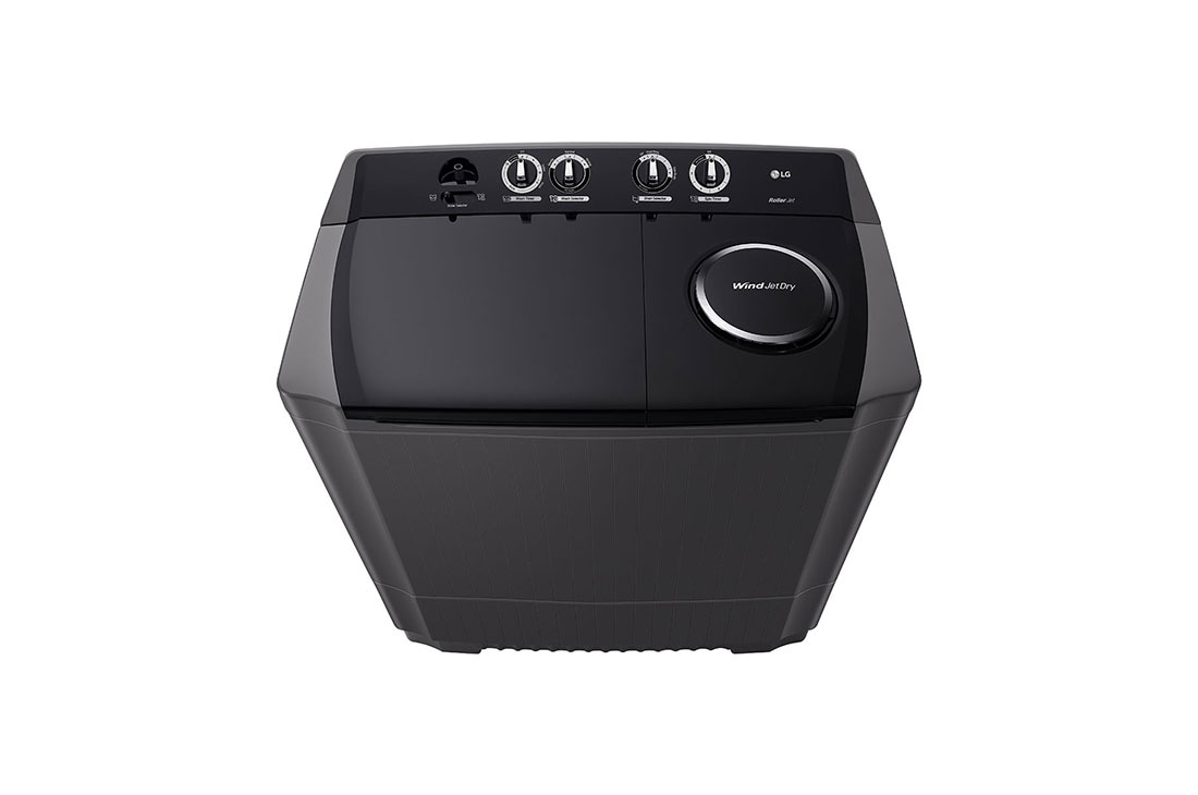 LG غسالة تحميل علوي سعة 10 كجم AI DD™ ذات حوض مزدوج، بمضخة نفاثة دوارة، و3 برامج للغسيل، وتجفيف بنفث الهواء, top view, P1461RWNL, thumbnail 5