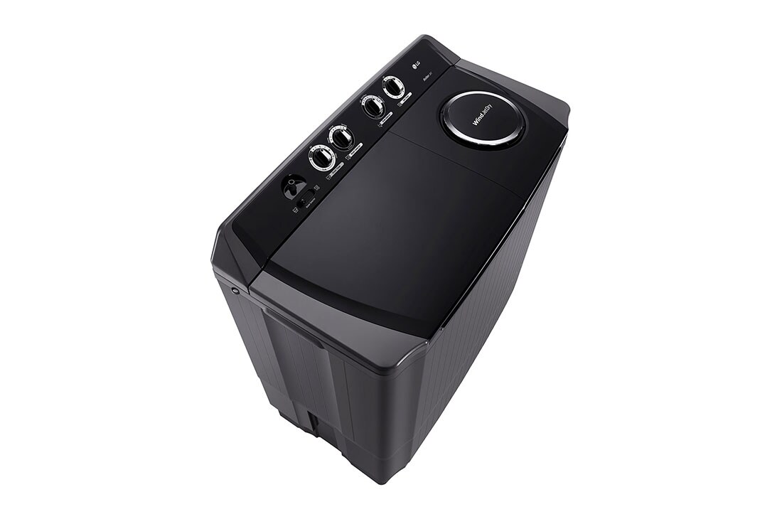 LG غسالة تحميل علوي سعة 10 كجم AI DD™ ذات حوض مزدوج، بمضخة نفاثة دوارة، و3 برامج للغسيل، وتجفيف بنفث الهواء, right perspective, P1461RWNL, thumbnail 6