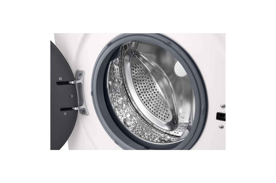 LG جديد غسالة سعة 7 كجم تحميل أمامي بمحرك الدفع المباشر، 6 حركات لغسيل قوي، تنظيف الحوض، وتشخيص ذكي 2025, 04_VB-F_7kg_EssenceWhite_F2Y1HYP65P_F2Y1HS6W_RA_Drum_slim, F2Y1HYP65P, thumbnail 4