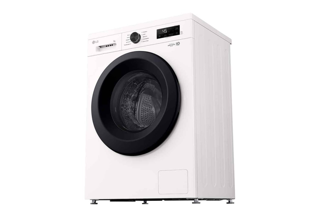 LG جديد غسالة سعة 7 كجم تحميل أمامي بمحرك الدفع المباشر، 6 حركات لغسيل قوي، تنظيف الحوض، وتشخيص ذكي 2025, 12_VB-F_7kg_EssenceWhite_F2Y1HYP65P_F2Y1HS6W_RA_RightPerspective_slim, F2Y1HYP65P, thumbnail 12