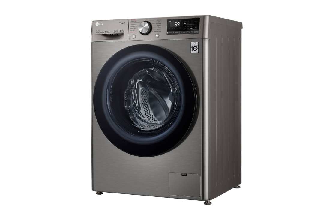 LG جديد غسالة سعة 11 كجم تحميل أمامي بمحرك الدفع المباشر، 6 حركات لغسيل قوي، تنظيف الحوض، وتشخيص ذكي, right side , F4Y5EYGYPV, thumbnail 12