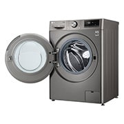 LG جديد غسالة سعة 11 كجم تحميل أمامي بمحرك الدفع المباشر، 6 حركات لغسيل قوي، تنظيف الحوض، وتشخيص ذكي, right side open , F4Y5EYGYPV, thumbnail 11