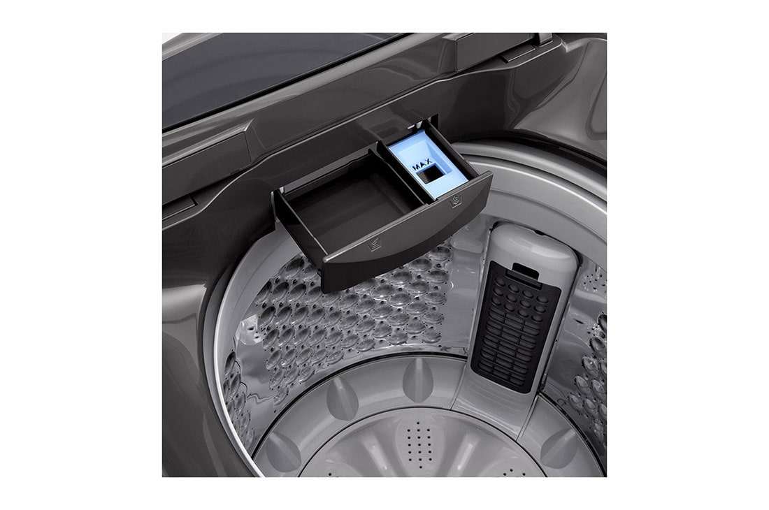 LG غسالة تحميل علوي سعة 18 كجم لون أسود متوسط مع عاكس ذكي وحوض Turbo Drum, Door detail view, T18V1NDHT2, thumbnail 5