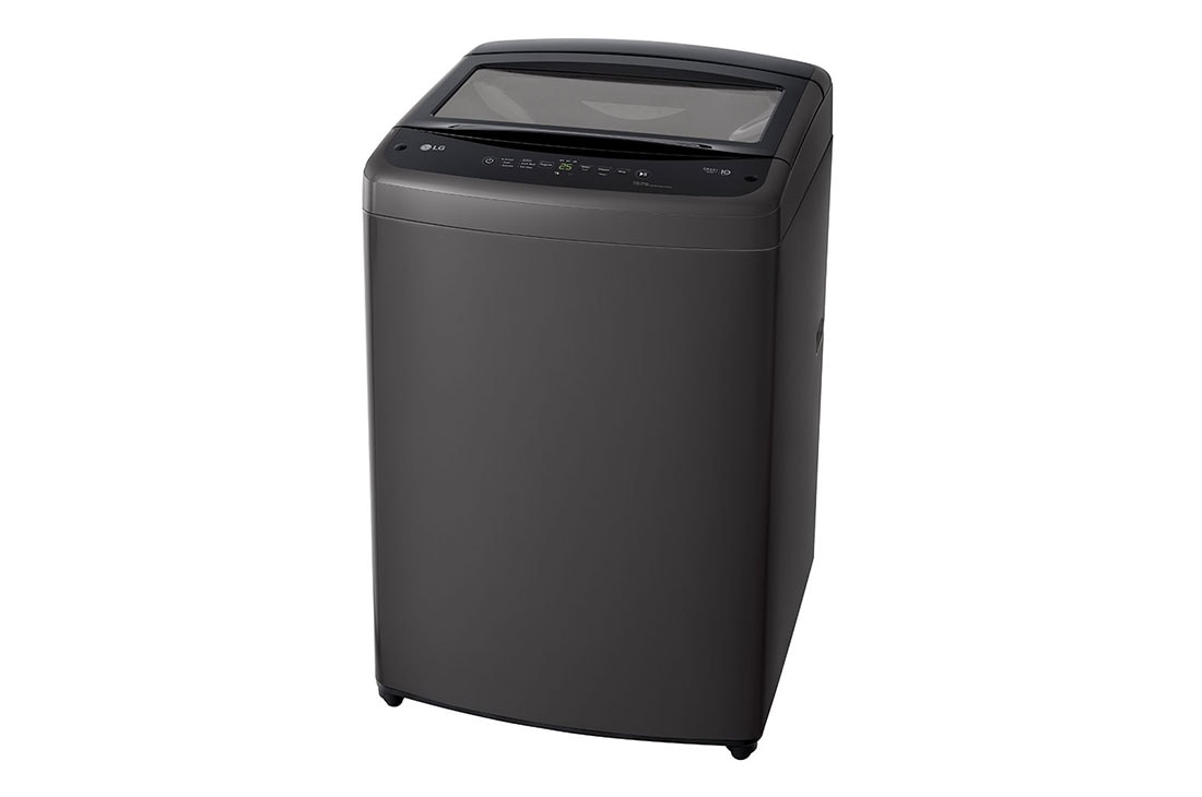 LG غسالة تحميل علوي سعة 18 كجم لون أسود متوسط مع عاكس ذكي وحوض Turbo Drum, right side view, T18V1NDHT2, thumbnail 14