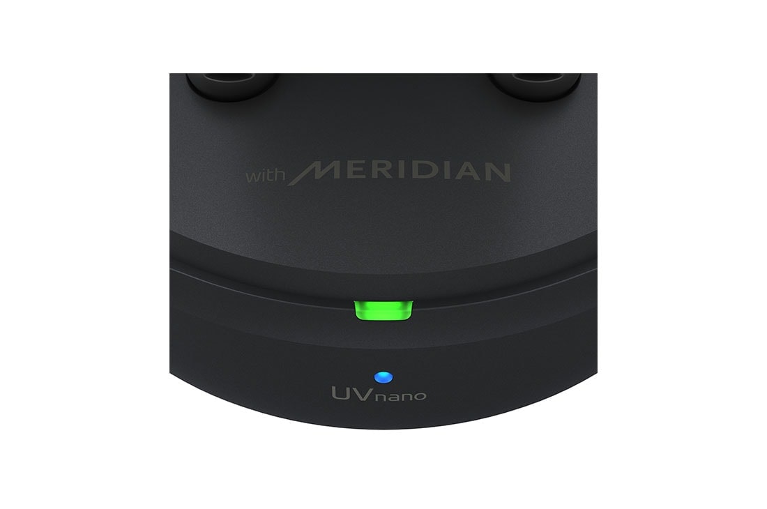 LG سماعات أذن لاسلكية محسّنة لإلغاء الضوضاء, 'الجزء الأمامي من الحامل عن قرب وإضاءة الشحن قيد التشغيل., TONE-FP8, thumbnail 10