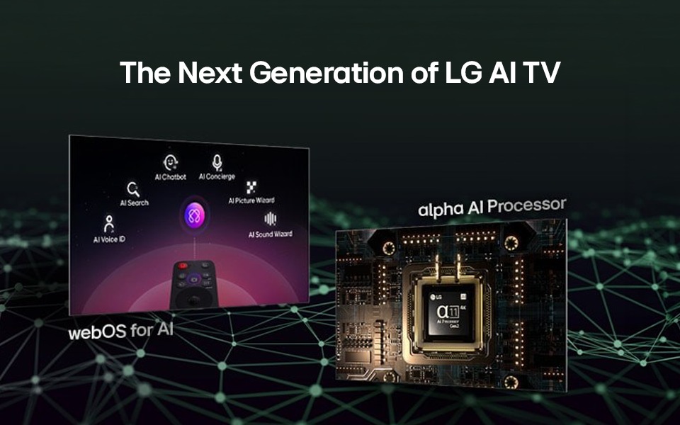 تلفزيون LG AI الجيل الجديد مع webOS وميزات الذكاء الاصطناعي ومعالج Alpha AI لتحسين الصورة والصوت