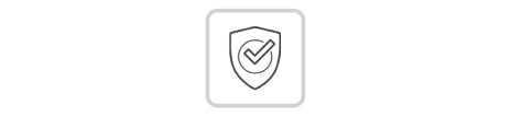 A shield with a check mark in the circle.