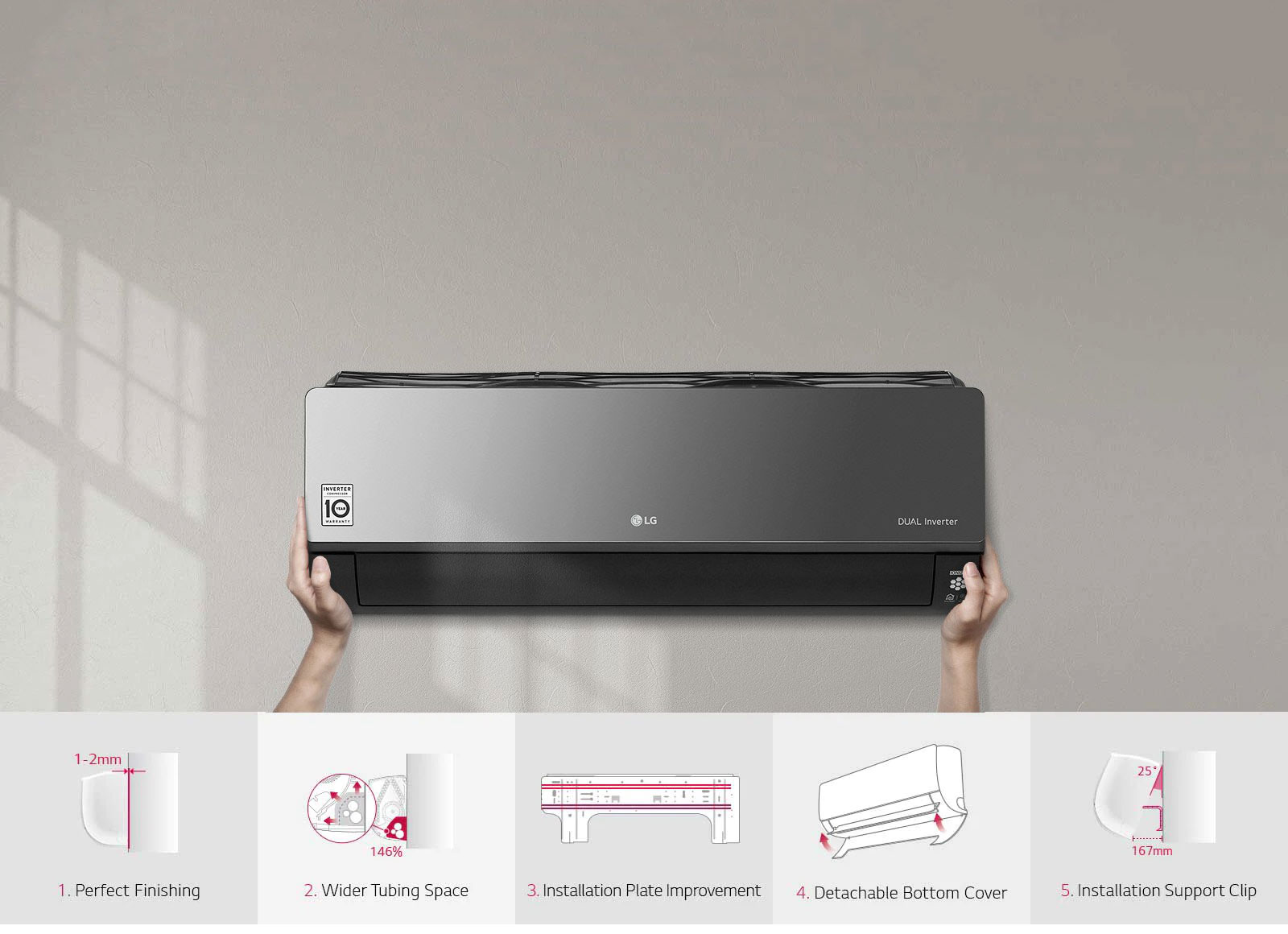 LG ArtCool Air Conditioner 1.5HP Black Mirror