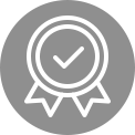 A red circular icon showing a ribbon-style medal with a checkmark, symbolizing certified and proven repellent performance.	
