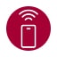 A man outdoors using the LG ThinQ app on his smartphone to remotely control his home air conditioner from anywhere.	