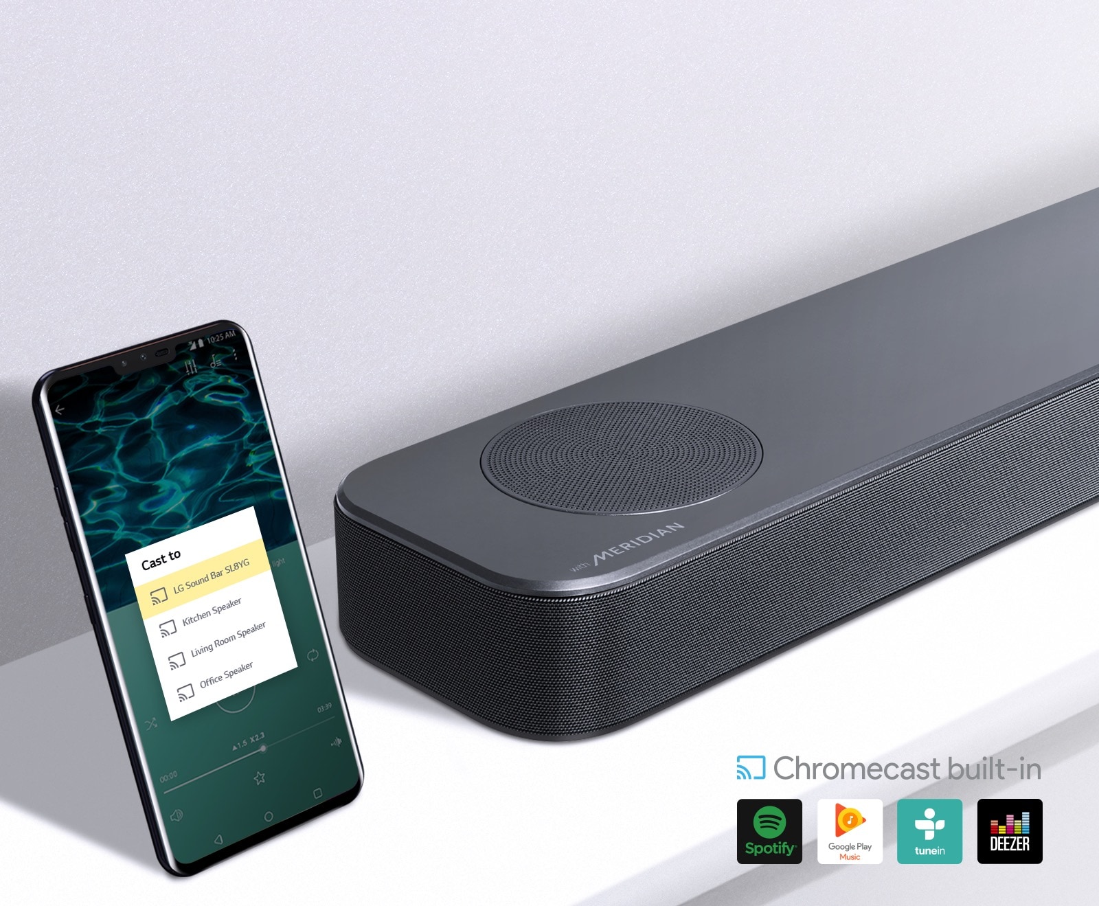LG 2.1Ch Sound Bar SJ3; 300-watts, Wireless Subwoofer, TV Sound Sync, Bluetooth - M35A-Example1