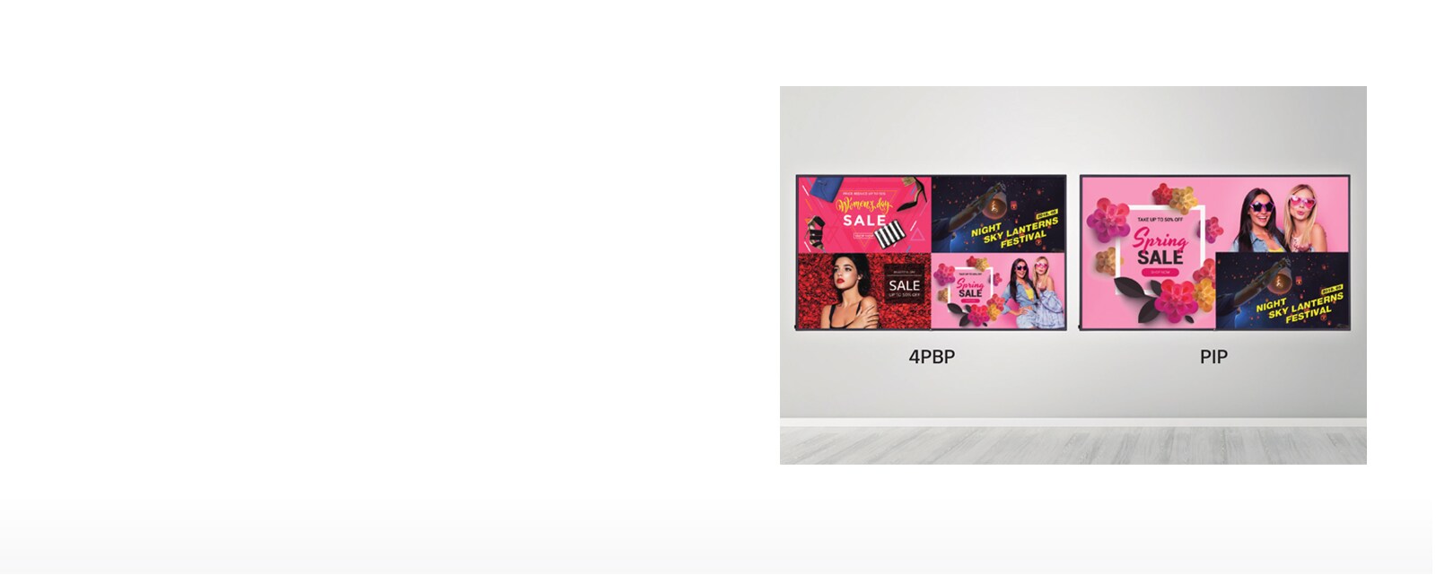 Split Screen with PBP/PIP<br>1