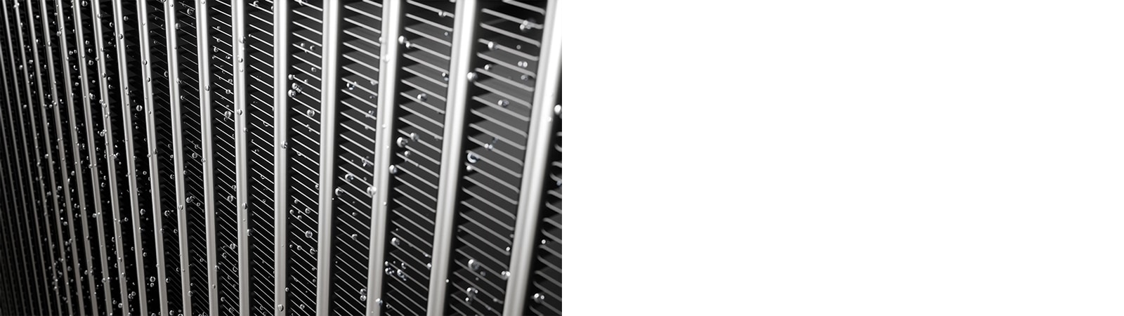 The water droplets in the heat exchanger are dried