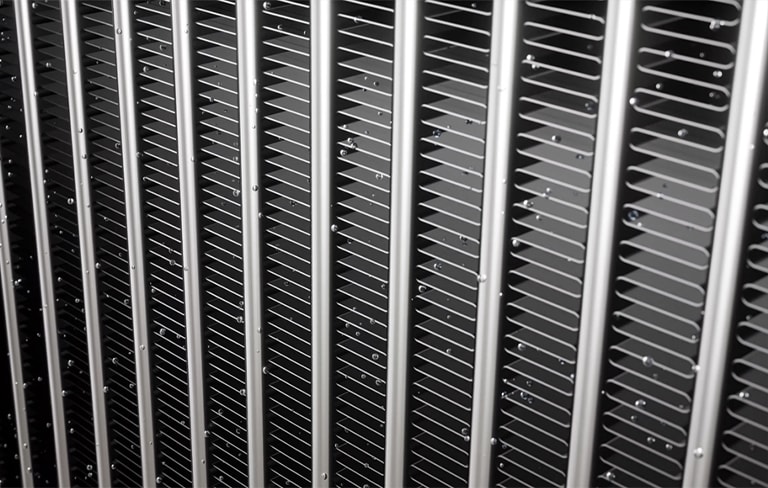 The water droplets in the heat exchanger are dried