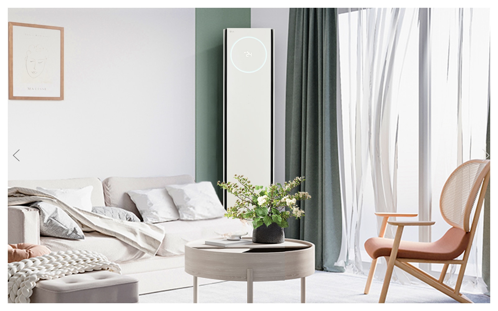 Modern living room interior with air conditioner