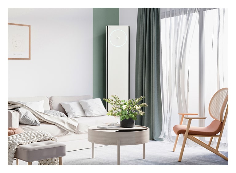 Modern living room interior with air conditioner