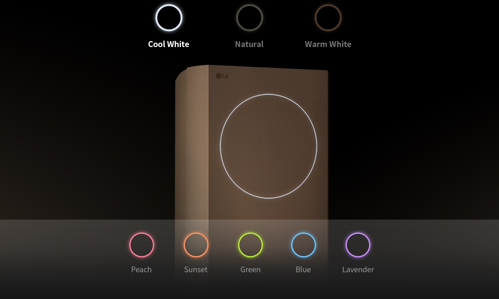 The air conditioner changes and illuminates 3 colors of the upper part. There are other colors on the below part