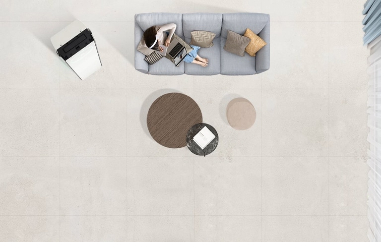 The top view of relaxing and feeling the breeze blowing one-sided wind