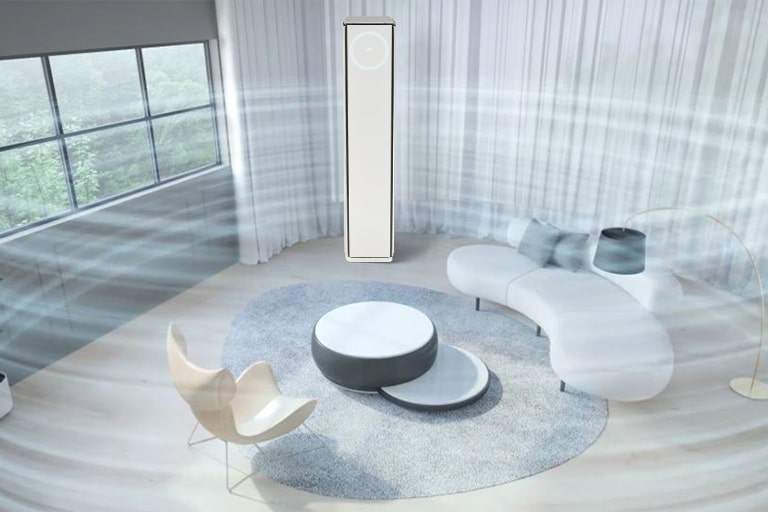 The wind blowing indirectly and widely following the wall side