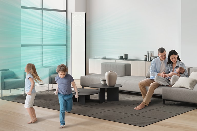 The wind blowing separately depending on the chosen intensity