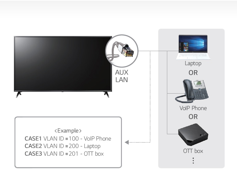 LAN out with VLAN (Virtual LAN) ID2