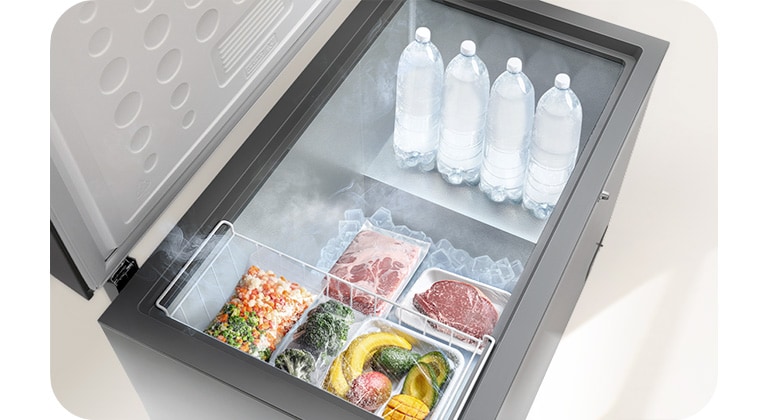 LG chest freezer full-surround cooling keeps food evenly fresh in every corner