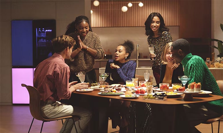 Use your fridge’s lights and music to add the perfect finishing touch to any party.