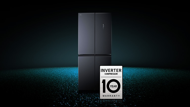 The lg multi door refrigerator features a 10-year warranty on the inverter compressor, which regulates the cooling in the refrigerator.