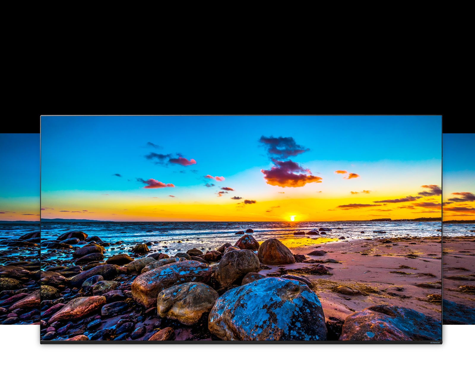 TV screen showing the wide view of nature