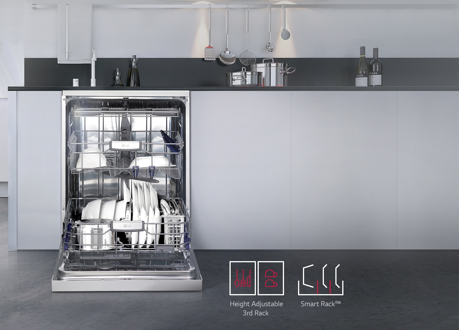 Smart Rack™ Efficiently Load More Dishes