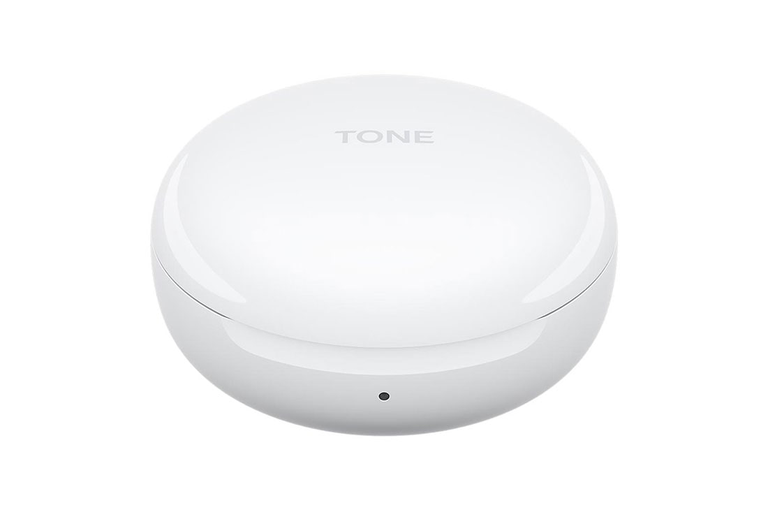 LG TONE Free HBS-FN6 Bluetooth® Wireless Stereo Earbuds with UVnano Charging Case and Meridian Audio, LG TONE Free HBS-FN6 Bluetooth® Wireless Stereo Earbuds with UVnano Charging Case and Meridian Audio, A 45 degrees angle of a closed cradle, HBS-FN6, HBS-FN6, thumbnail 3