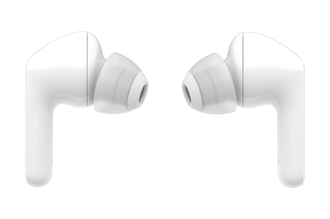 LG TONE Free HBS-FN6 Bluetooth® Wireless Stereo Earbuds with UVnano Charging Case and Meridian Audio, LG TONE Free HBS-FN6 Bluetooth® Wireless Stereo Earbuds with UVnano Charging Case and Meridian Audio, A front view of two earbuds' tips facing each other, HBS-FN6, HBS-FN6, thumbnail 8