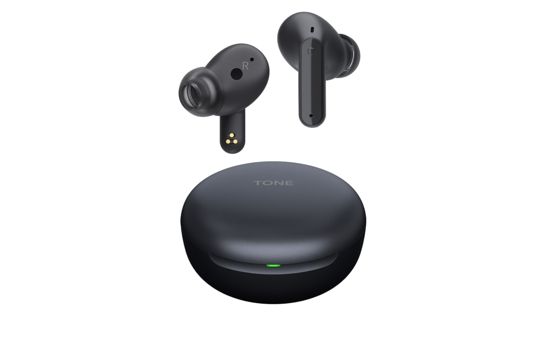 LG TONE Free FP5 - Enhanced Active Noise Cancelling True Wireless Bluetooth Earbuds, Angles facing each other on both sides of the earbuds., TONE-FP5