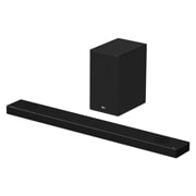 LG SP9A 5.1.2 Channel 520W Sound Bar with Dolby Atmos® & Hi-res Audio, diagonal view of soundbar and subwoofer, SP9A, thumbnail 2